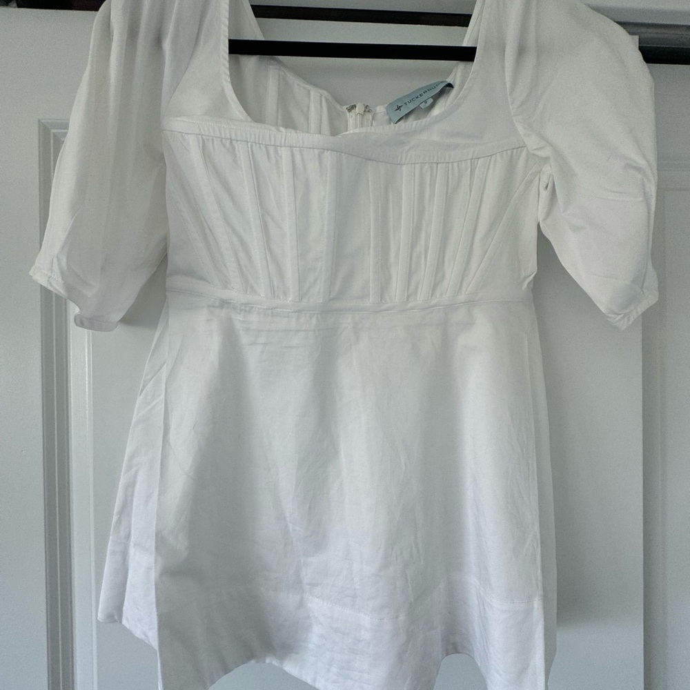 Classic Whit Peplum Blouse
